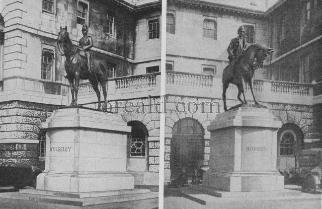 SIDE BY SIDE IN THE HORSE GUARDS ARE WOLSELEY AND ROBERTS, THE FAMOUS AND WELL-LOVED MARSHALS SIDE BY SIDE IN THE HORSE GUARDS ARE WOLSELEY AND ROBERTS, THE FAMOUS AND WELL-LOVED MARSHALS