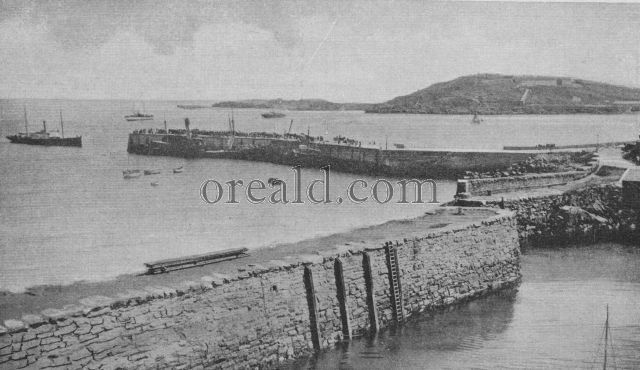 ALDERNEY AS A FORTIFIED ISLAND: FORT ALBERT OVERLOOKING THE HARBOUR ALDERNEY AS A FORTIFIED ISLAND: FORT ALBERT OVERLOOKING THE HARBOUR