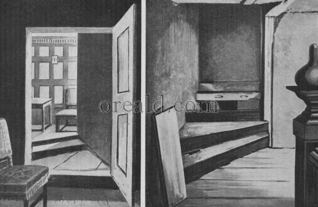 JACOBEAN CHASTLETON AND ITS ROOMY SECRET CHAMBER: THE PRIEST HOLE IN THE STAIRWAY, HARVINGTON HALL JACOBEAN CHASTLETON AND ITS ROOMY SECRET CHAMBER: THE PRIEST HOLE IN THE STAIRWAY, HARVINGTON HALL