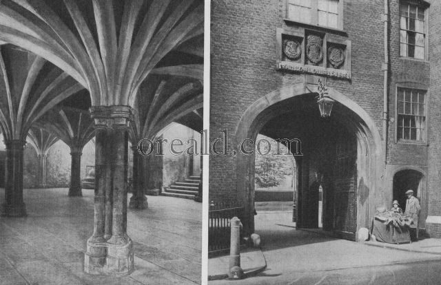 THE GUILDHALL CRYPT AND THE RED TUDOR GATEWAY OF LINCOLN'S INN THE GUILDHALL CRYPT AND THE RED TUDOR GATEWAY OF LINCOLN'S INN