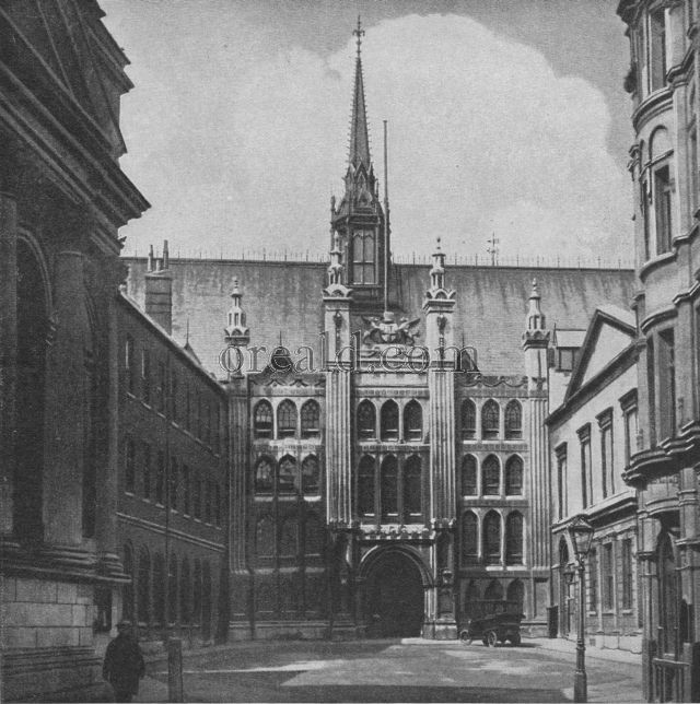 SOUTH FRONT OF THE GUILDHALL OF THE LONDON CORPORATION SOUTH FRONT OF THE GUILDHALL OF THE LONDON CORPORATION