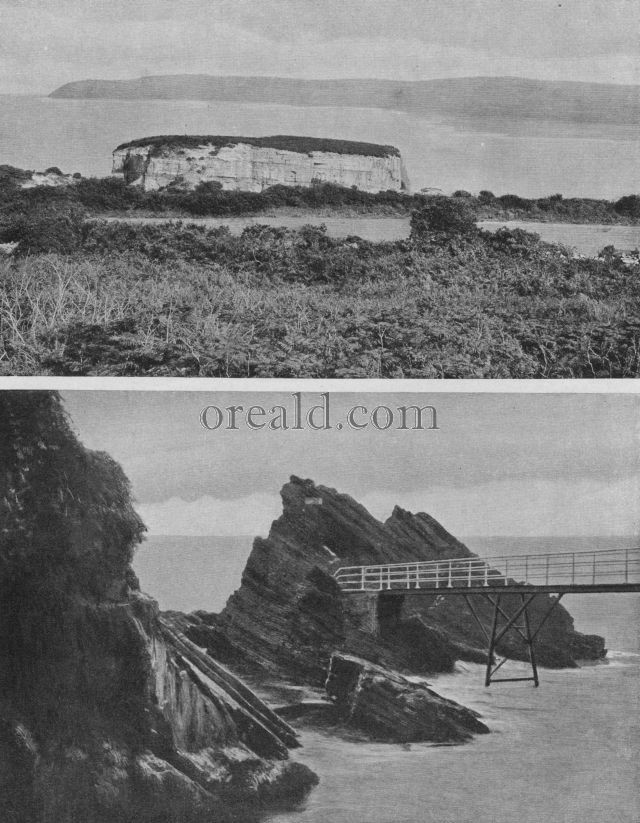 SLOPING STRATA AT PORT SODERICK, ISLE OF MAN: CASTLE ROCK, ANGLESEY SLOPING STRATA AT PORT SODERICK, ISLE OF MAN: CASTLE ROCK, ANGLESEY