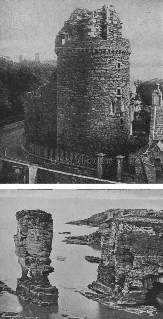 FRETTED CLIFFS OF ORKNEY'S WEST COAST AND THE BISHOP'S PALACE, KIRKWALL FRETTED CLIFFS OF ORKNEY'S WEST COAST AND THE BISHOP'S PALACE, KIRKWALL