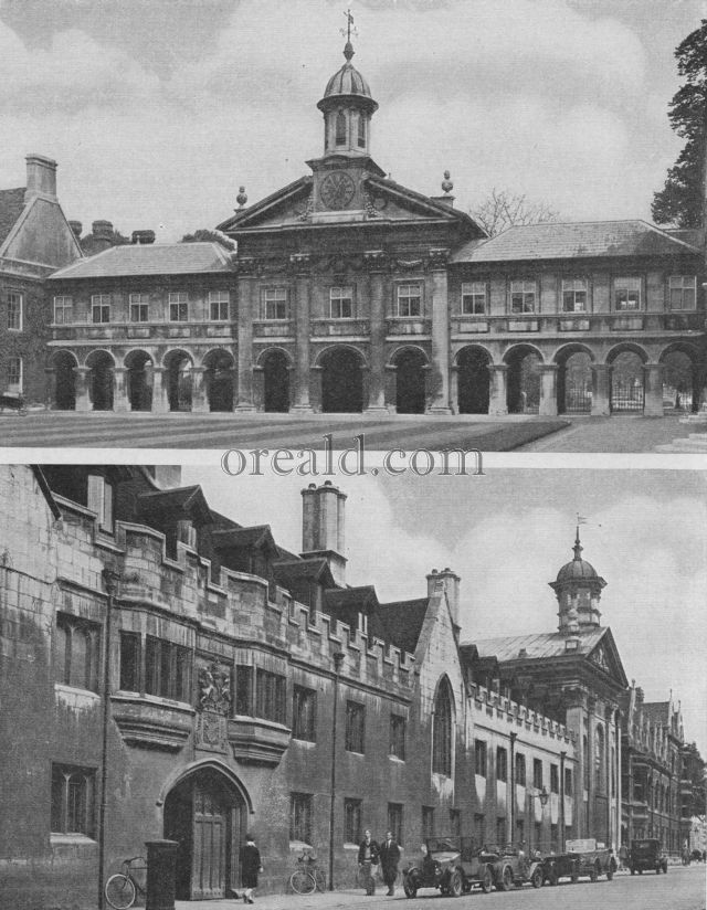 LONG FACADE OF PEMBROKE COLLEGE AND WREN'S CLOISTERS AT EMMANUEL LONG FACADE OF PEMBROKE COLLEGE AND WREN'S CLOISTERS AT EMMANUEL