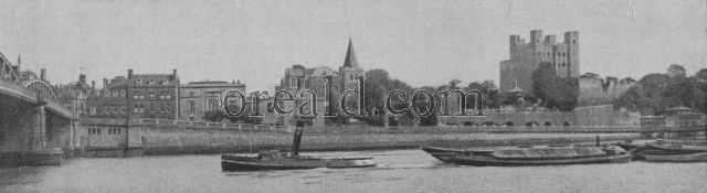 WHERE ROCHESTER STANDS ON THE MEDWAY, LARGEST TRIBUTARY OF THE THAMES WHERE ROCHESTER STANDS ON THE MEDWAY, LARGEST TRIBUTARY OF THE THAMES