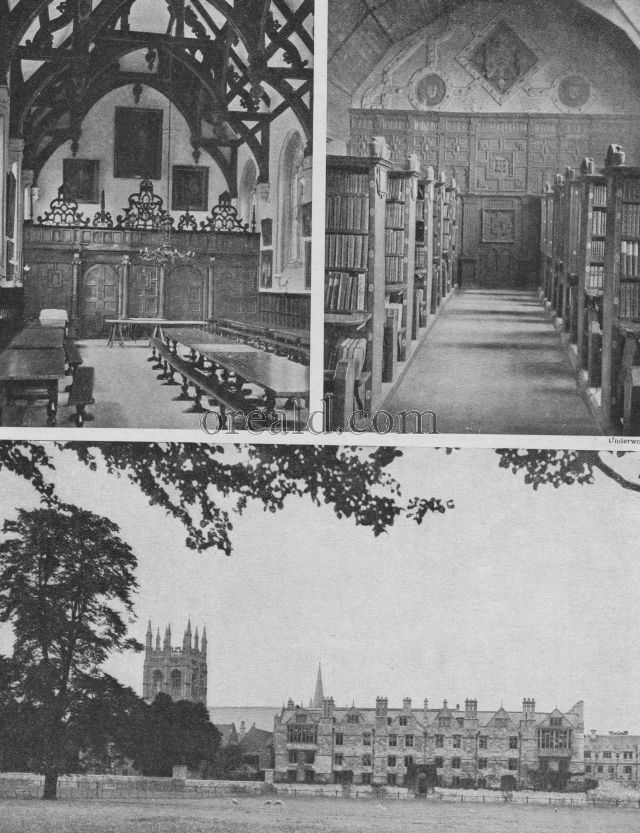 MERTON, ITS MASSIVE CHAPEL TOWER AND ITS OLD LIBRARY: THE HALL OF WADHAM MERTON, ITS MASSIVE CHAPEL TOWER AND ITS OLD LIBRARY: THE HALL OF WADHAM