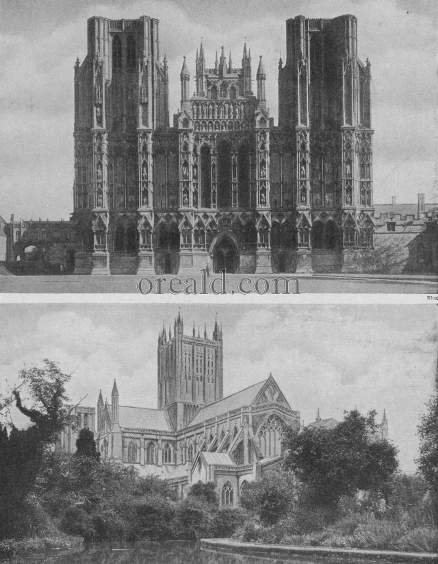 WELLS FROM THE BISHOP'S GARDEN AND THE BEAUTIFUL WEST FRONT WELLS FROM THE BISHOP'S GARDEN AND THE BEAUTIFUL WEST FRONT
