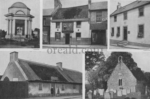 THATCHED COTTAGE WHERE BURNS WAS BORN, AND OTHER SHRINES FOR LOVERS OF THE POET AT ALLOWAY AND DUMFRIES THATCHED COTTAGE WHERE BURNS WAS BORN, AND OTHER SHRINES FOR LOVERS OF THE POET AT ALLOWAY AND DUMFRIES