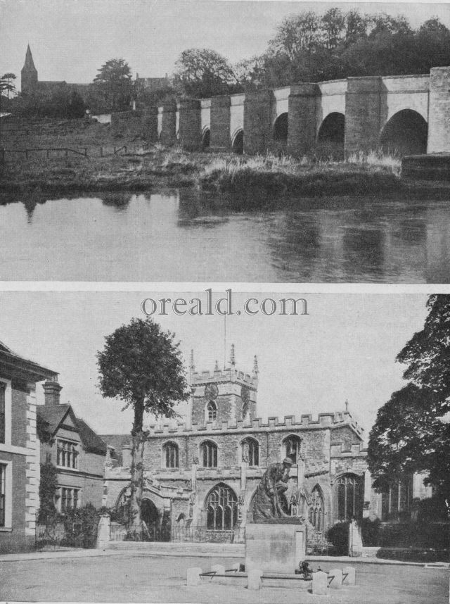 HUNTINGDON'S OLD CHURCH AND THE NORTH ROAD CROSSING THE RIVER NENE HUNTINGDON'S OLD CHURCH AND THE NORTH ROAD CROSSING THE RIVER NENE