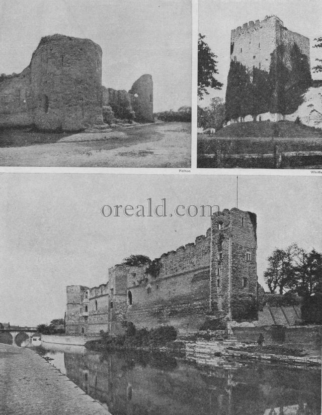 NEWARK CASTLE AND NORMAN WALLS ON ROMAN CAMPS AT PEVENSEY AND PORCHESTER NEWARK CASTLE AND NORMAN WALLS ON ROMAN CAMPS AT PEVENSEY AND PORCHESTER
