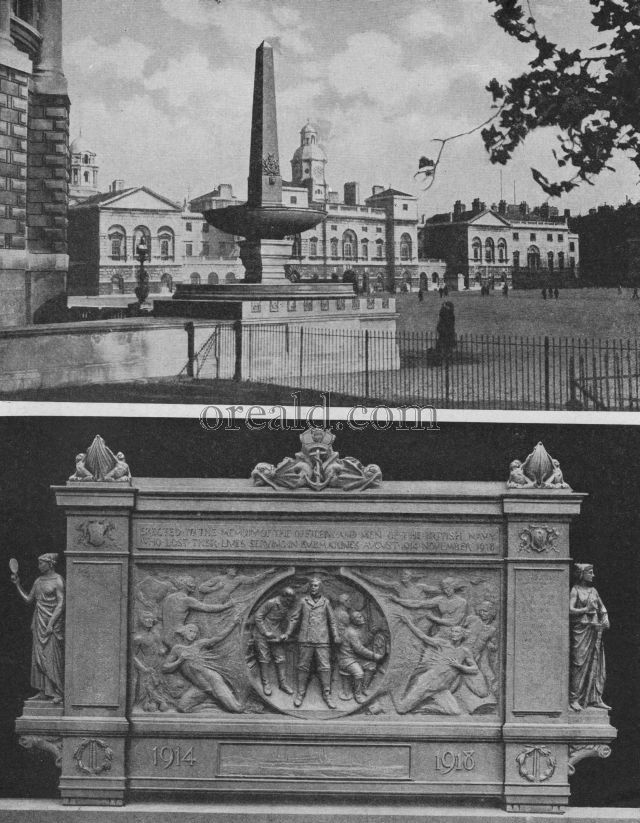 SUBMARINE MEMORIAL TABLET, AND THE FOUNTAIN OF THE ROYAL NAVAL DIVISION SUBMARINE MEMORIAL TABLET, AND THE FOUNTAIN OF THE ROYAL NAVAL DIVISION