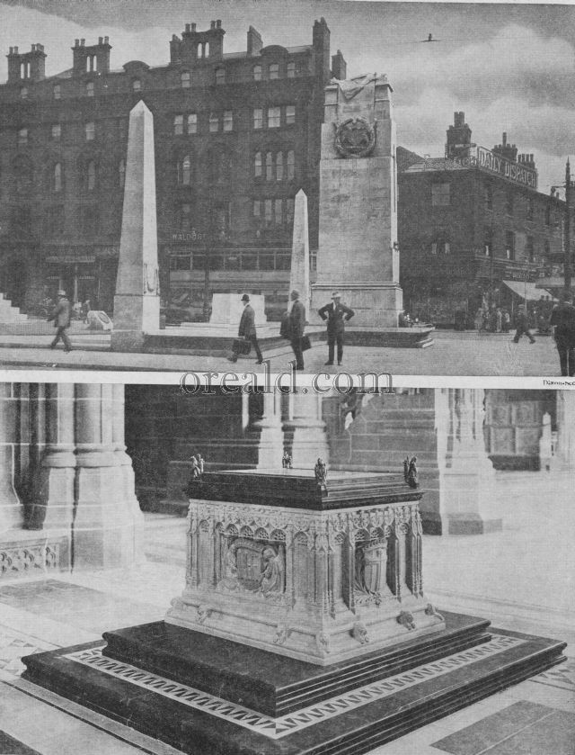 A LIVERPOOL MEMORIAL, AND MANCHESTER'S FINE PYLON IN S. PETER'S SQUARE A LIVERPOOL MEMORIAL, AND MANCHESTER'S FINE PYLON IN S. PETER'S SQUARE