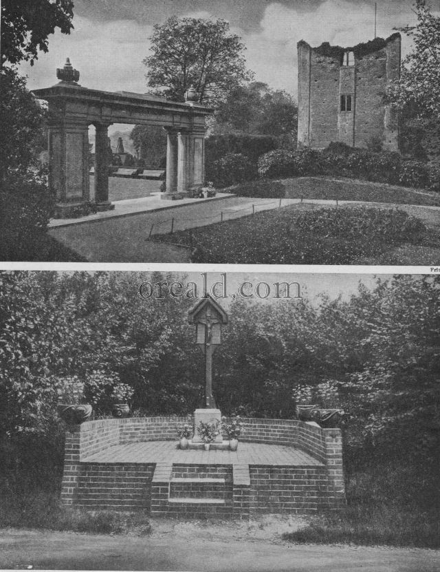 A ROADSIDE SHRINE AT LEATHERHEAD AND GUILDFORD'S MEMORIAL ARCH A ROADSIDE SHRINE AT LEATHERHEAD AND GUILDFORD'S MEMORIAL ARCH