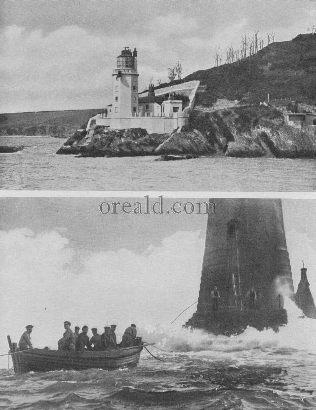 Wolf Rock lighthouse, and St. Anthonys Head, Falmouth Wolf Rock lighthouse, and St. Anthonys Head, Falmouth